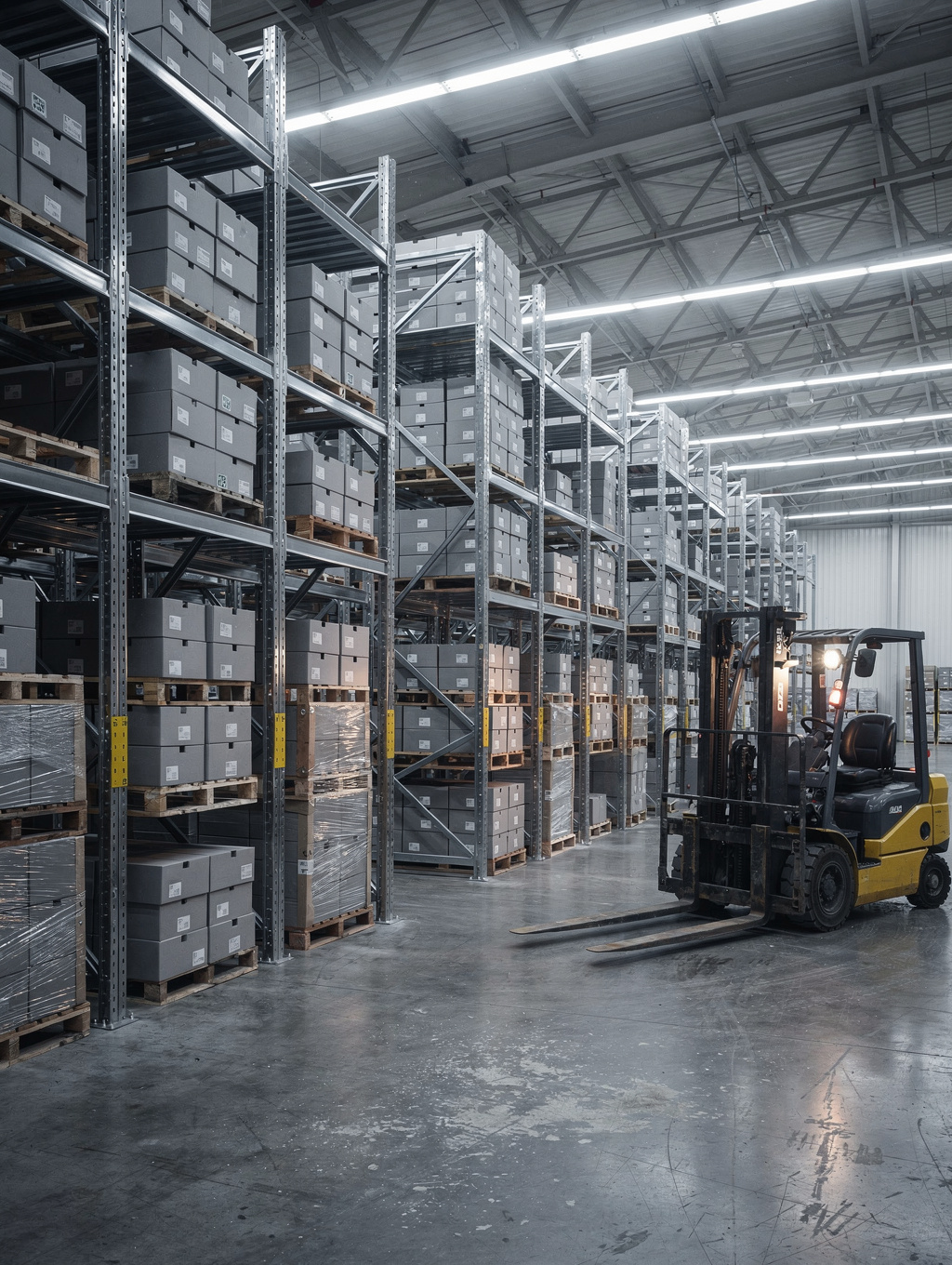 High-quality sandwich panels in a modern industrial warehouse